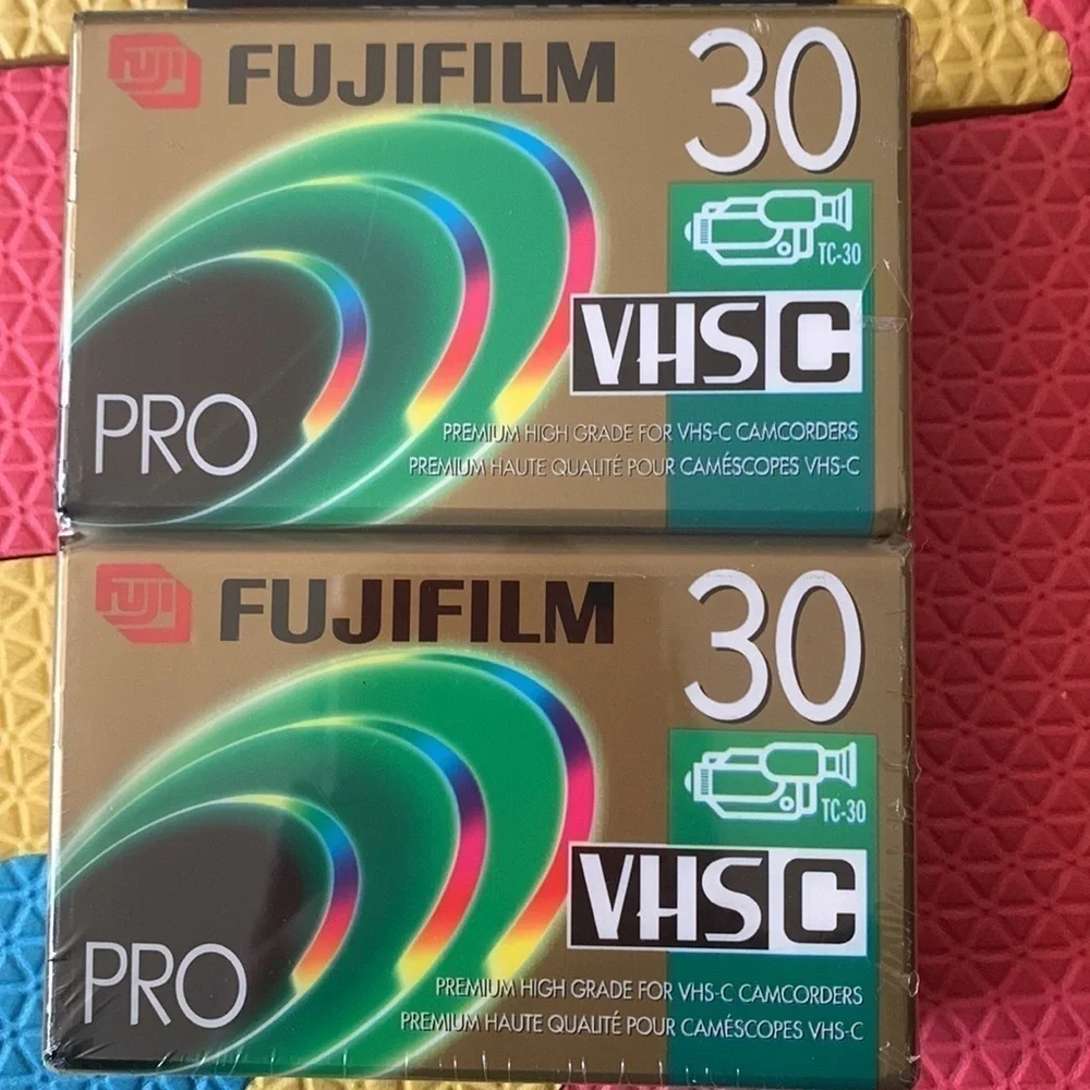 New Fuji film Pro VHS C 30 2 pack bundle